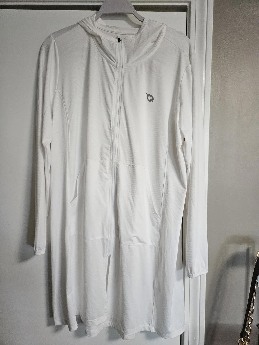 Baleaf White Women's Zip Swim Coverup with Hood